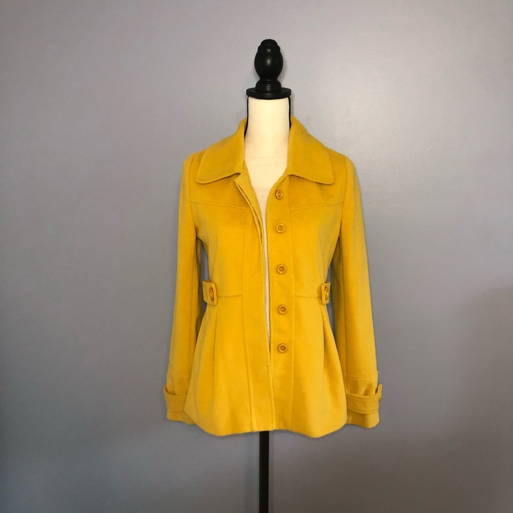 Francescas Mustard Yellow Peacoat